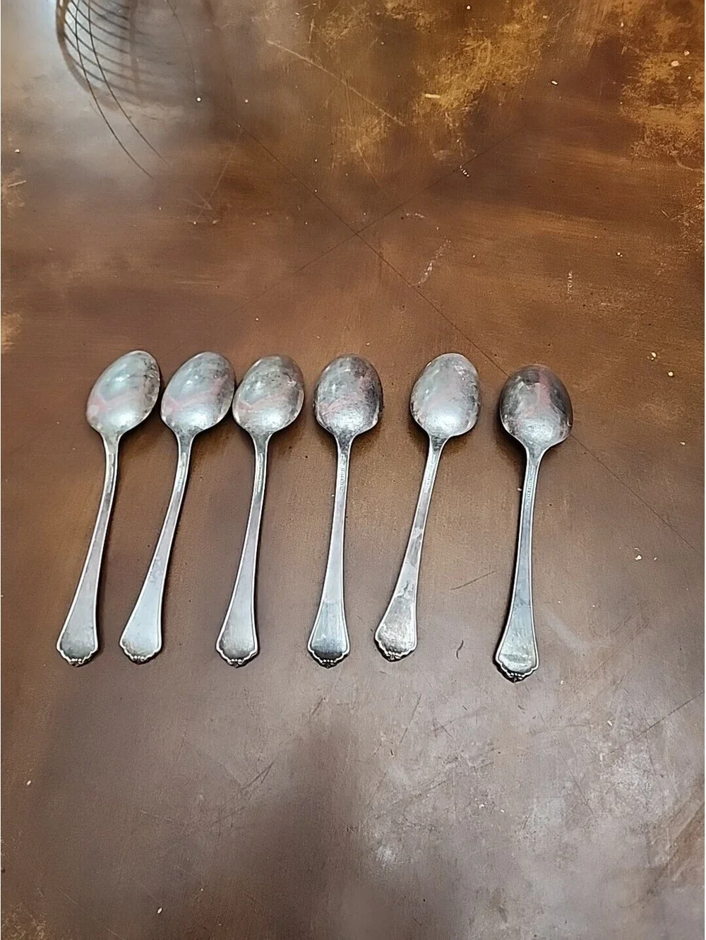 REED & BARTON Silverplate 6 Patterned Handles 8.25